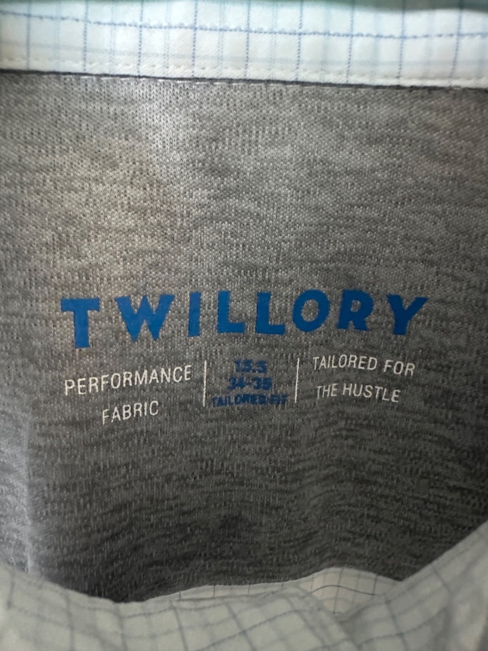 Twillory performance dress shirt - White/Light Blue/Medium Blue Plaid - Picture 4 of 4